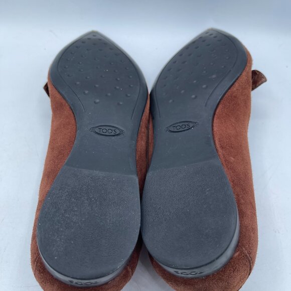 Tod's Women's Brown Suede Flats - Picture 7 of 10